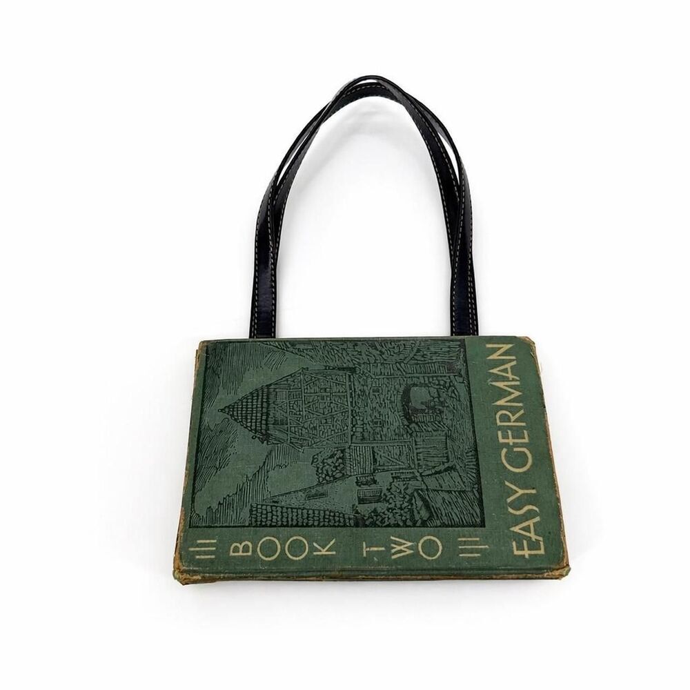 Vintage Handmade Book Purse German Book Top Handle Clutch Novelty